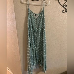 Large Teal polka dot dress